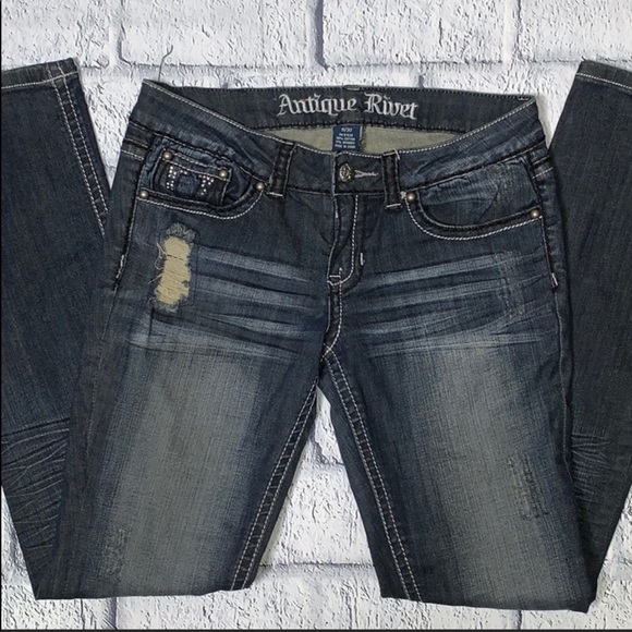 Antique Rivet Jeans - Picture 1 of 10